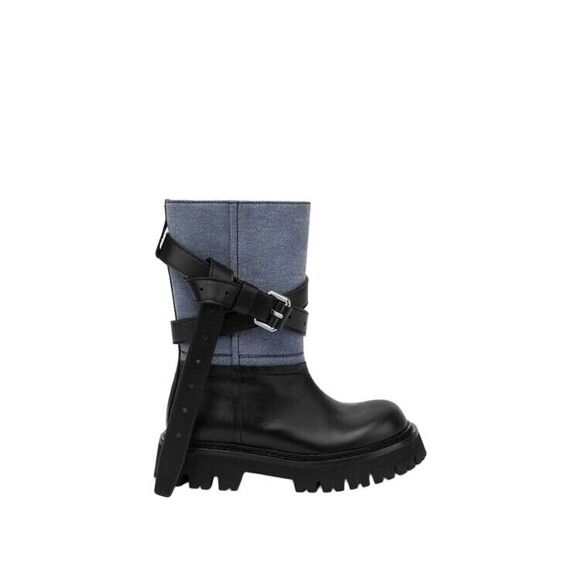 Moschino Shoes - Moschino Edgy Black Leather Boots With Textured Upper - NWT